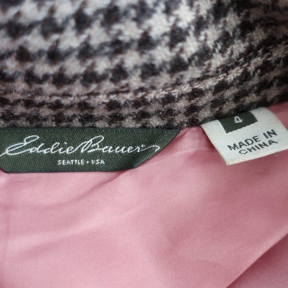 Eddie Bauer Houndstooth Wool Blazer Coat - Picture 7 of 7